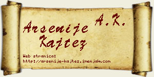 Arsenije Kajtez vizit kartica